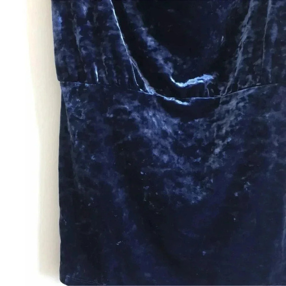 Guess Blue Crush Velvet Velour Cowl Neck Mini Cocktail Dress Women’s Size XS - Picture 3 of 7